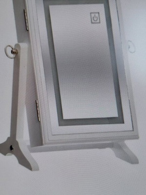 Jewelry box used, wooden with mirror and LED light