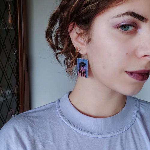 Tomie Anime Handmade Earrings with Silver Clasp