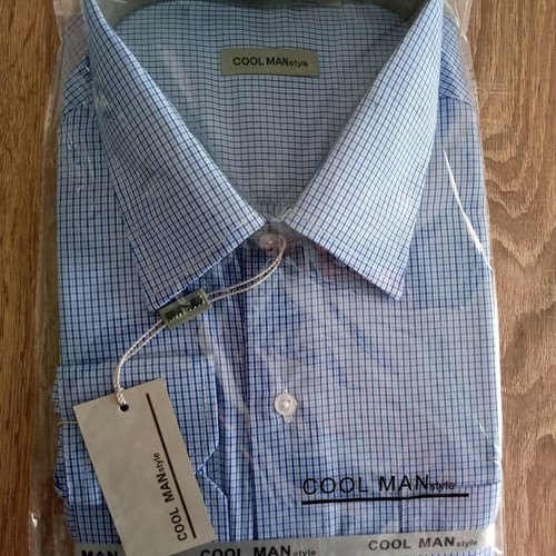 Men's Cool MANstyle shirt white blue check XXL new