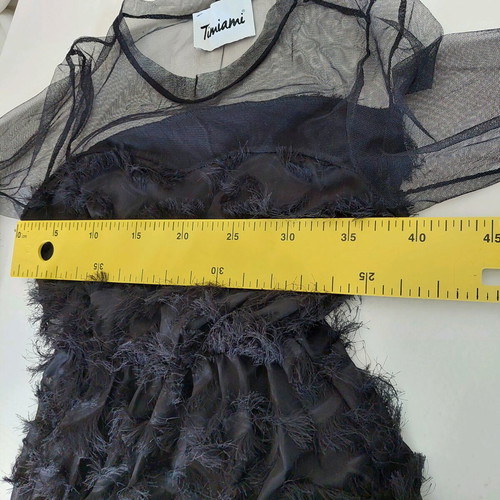 Timiami black cocktail evening dress with tulle transparencies small like new