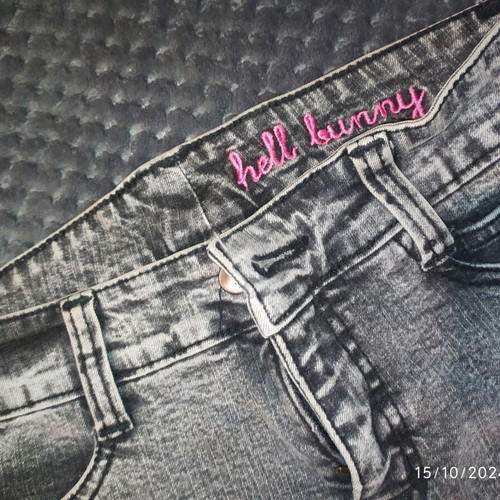 Gothic denim pants tube thick, slim fit, hell Bunny