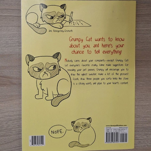 Grumpy Cat All About Miserable Me Doodle Journal new