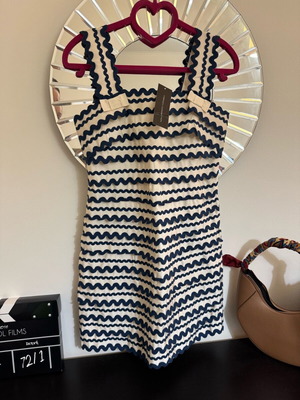 Mini dress French Connection new, cream and navy with bow details