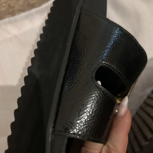 Versace sandal slippers, black and gold