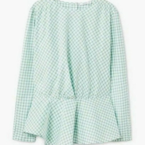Mango blouse size L like new, white and green