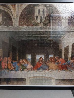 The Last Supper da Vinci puzzle 1000 pieces like new in plastic frame