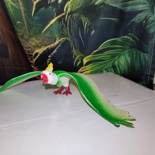 Parrot plastic figure used, 36 cm, missing wing parts