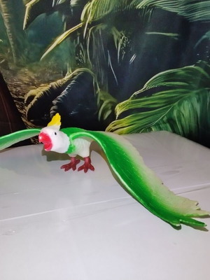 Parrot plastic figure used, 36 cm, missing wing parts