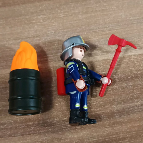Playmobil Firefighter with Fire like new