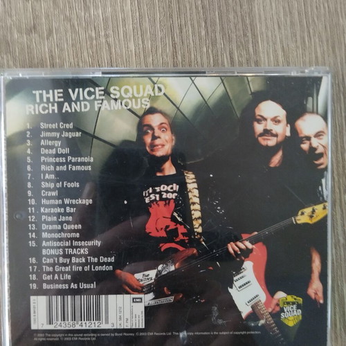 The Vice Squad Rich and Famous CD like new, punk