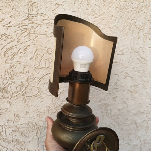 Leo Koek Verlichting lamp used, vintage brass wall light