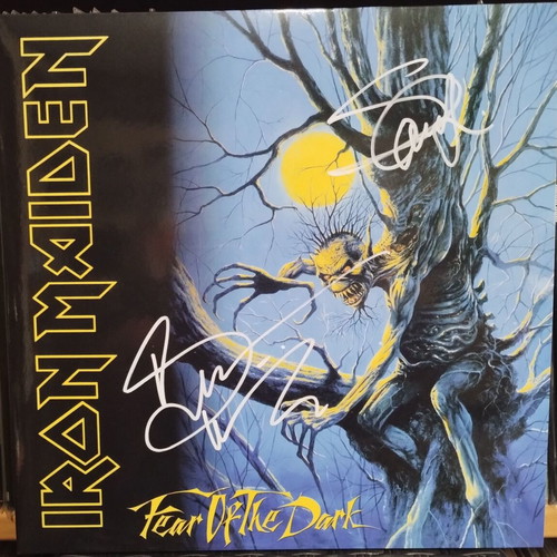 Iron Maiden Fear Of The Dark 2LP signed, near mint metal album