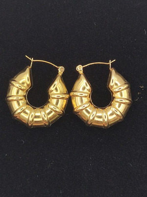 Shrimp earrings gold stainless steel new