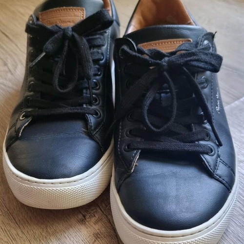 Pepe Jeans men's sneakers like new, size 43, black leather with brown