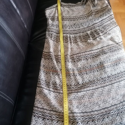 Peruvian Connection cotton dress used, black and beige, size L