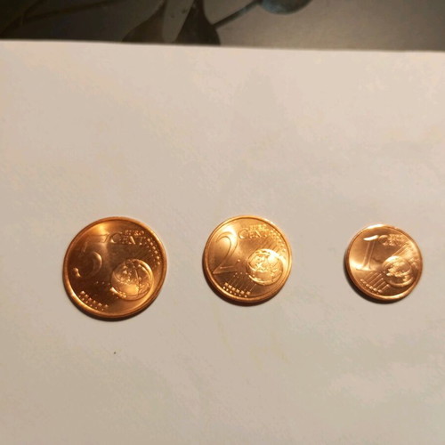 Set of 3 uncirculated euro coins 1, 2, 5 cents France 2011 new