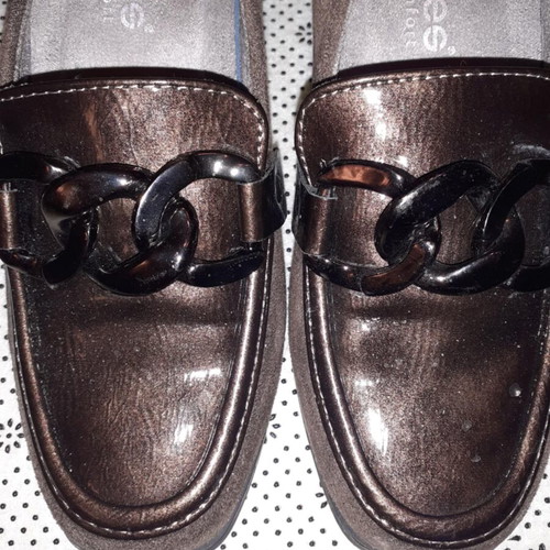 Comfort brown suede and patent loafers like new, size 36