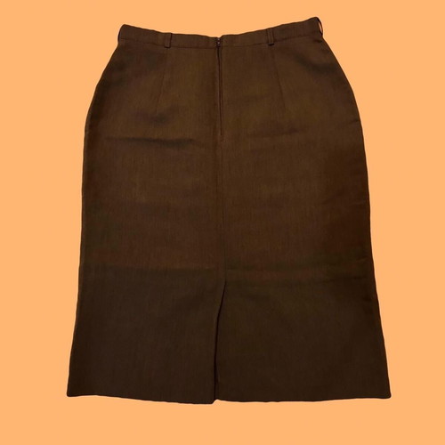 C&A brown midi pencil skirt like new, cotton