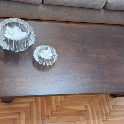Wooden coffee table, dark brown, classic design