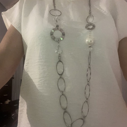 Oxette handmade long necklace silver