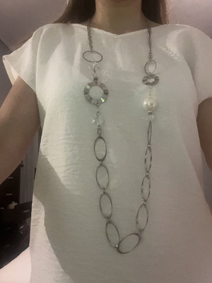 Oxette handmade long necklace silver