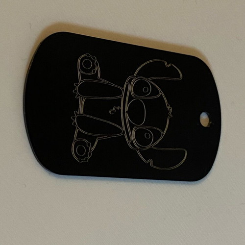 Stitch keychain like new, black