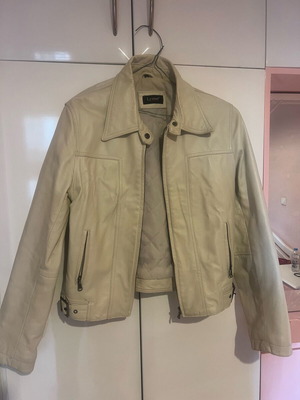 Women's leather jacket used size medium beige