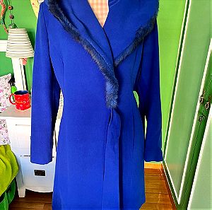 Γυναικείο παλτό με κουκούλα και μεσάτο σε μπλέ ρουά από Eski 40 - ΑΦΟΡΕΤΟ!!!!