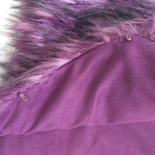 Synthetic sleeveless fur vest like new, purple, size M