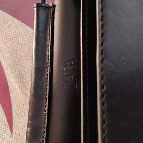 Zara black leather crossbody bag like new, minimal box style