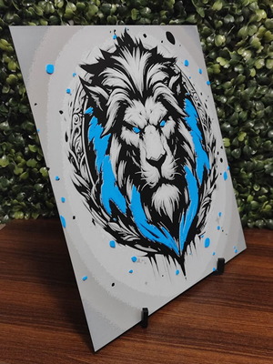 WoW - World Of Warcraft Alliance Hueforge ανάγλυφο πορτρέτο 3D printed