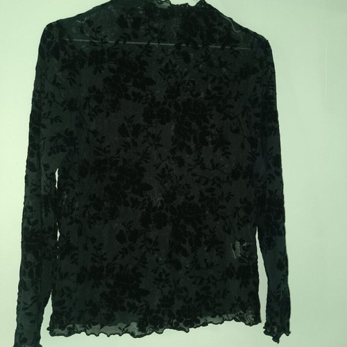See Through Top Shein new, black with velvet animal print