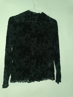 See Through Top Shein new, black with velvet animal print