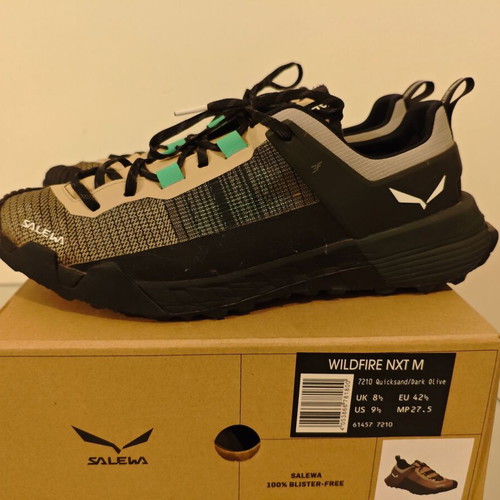 Salewa Wildfire NXT Approach Shoes like new, EU 42.5, brown and green