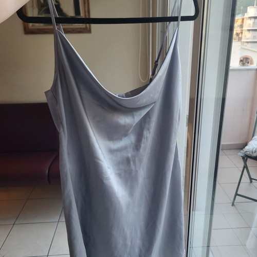 Stradivarius satin dress L silver