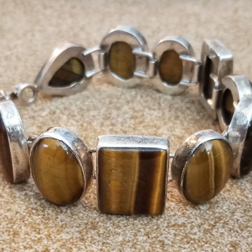 Silver bracelet 925 with tiger's eye like new
