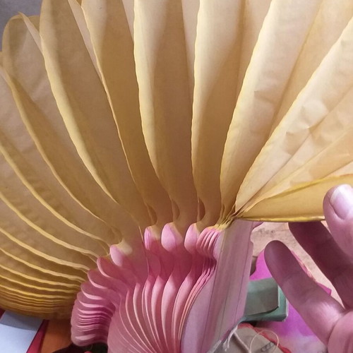 Honeycomb paper decorations used, old, set of 10 pieces