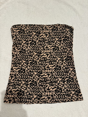 Strapless top animal print H&M like new, black and beige, size S