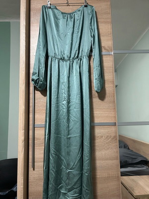 Dress satin maxi turquoise like new