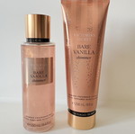Victoria's Secret Bare Vanilla Shimmer fragrance mist and lotion gift set new