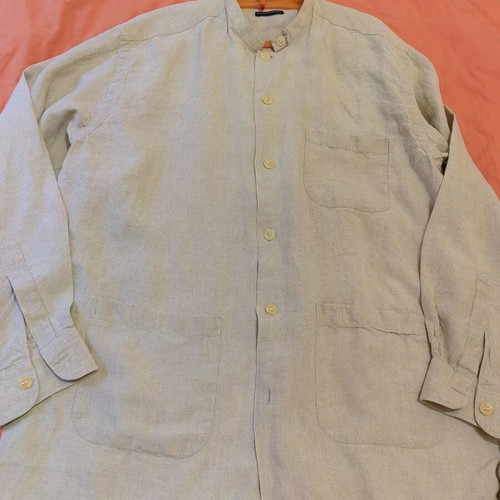 Men's linen shirt L like new, beige