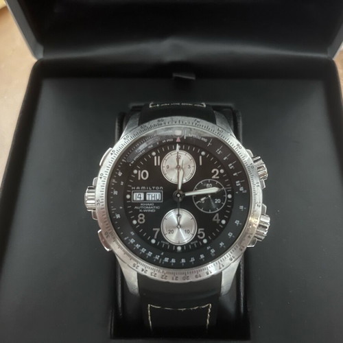 Ρολόι Hamilton Khaki X Wind μεταχειρισμένο, αυτόματο pilot style, μαύρο