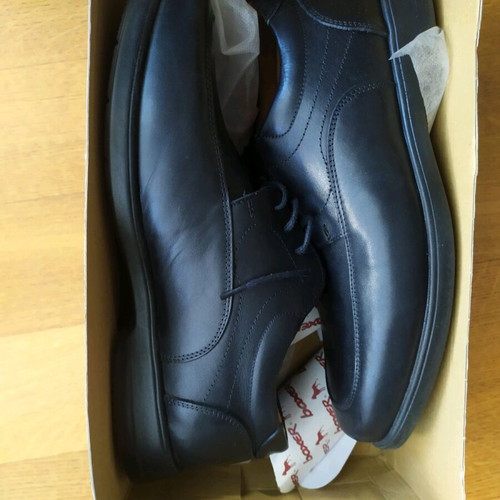 Boxer leather men's shoes with anatomical sole, like new, black, size 44