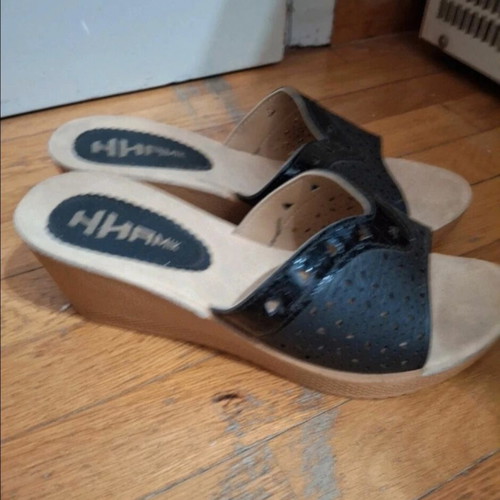 Black anatomical platform sandals size 41 like new