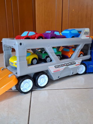 Toy truck with cars, used, complete set