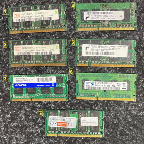 Memory modules used, set of 7 pcs