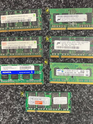 Memory modules used, set of 7 pcs