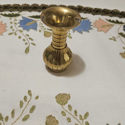 Mini brass candlestick for thin candles, set of 6