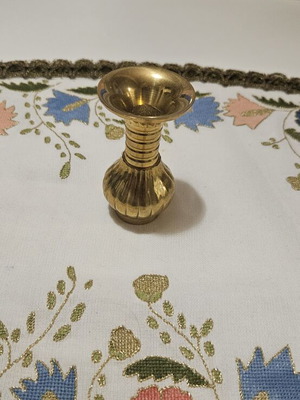 Mini brass candlestick for thin candles, set of 6