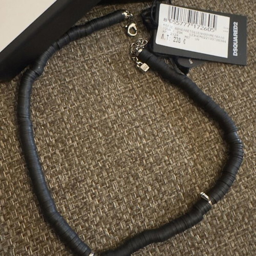 Dsquared2 necklace new with tag, black and silver